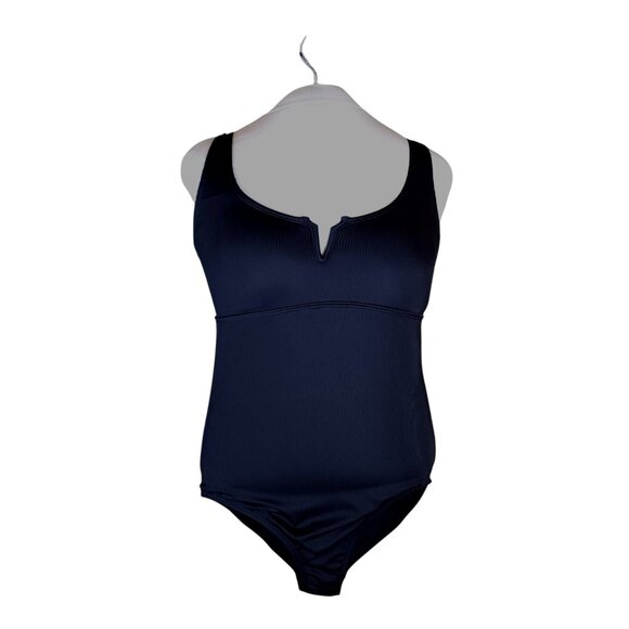 Anne Cole Black One-Piece Swimsuit Medium Adjustable Straps Keyhole Neckline - Picture 14 of 14